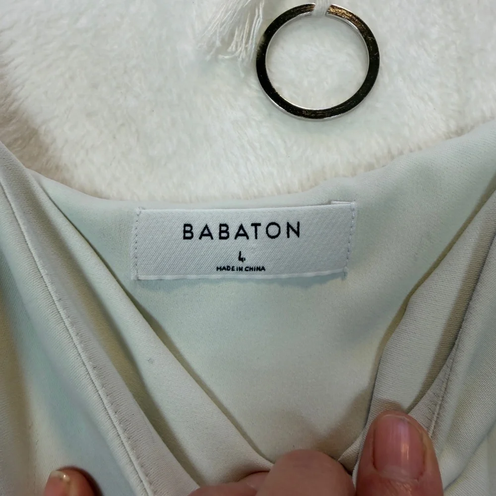 Aritzia Babaton Slip Dress Womens Size Large Light Green Slit Dressy Coquette - Picture 3 of 9